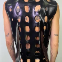 H.R. Latex Draw, Black Sleeveless T-Shirt