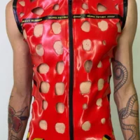 H.R. Latex Draw, Red Sleeveless T-Shirt