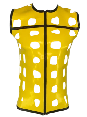 DRAW Men Sleeveless Yellow 1 H.R. Latex Draw, Yellow Sleeveless T-Shirt