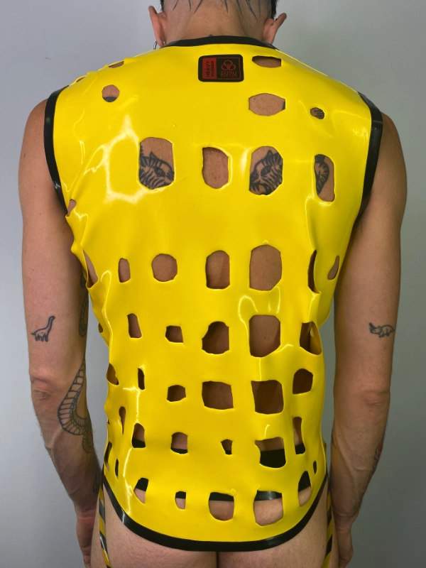 H.R. Latex Draw, Yellow Sleeveless T-Shirt