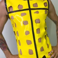 H.R. Latex Draw, Yellow Sleeveless T-Shirt