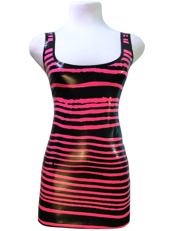 Latex Dress, Grooved Pink // From Stock