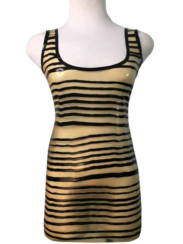 Grooved TRANSLUCENT A Latex Dress, Grooved Translucent // From Stock