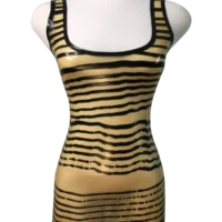 Grooved TRANSLUCENT C Latex Dress, Grooved Translucent // From Stock