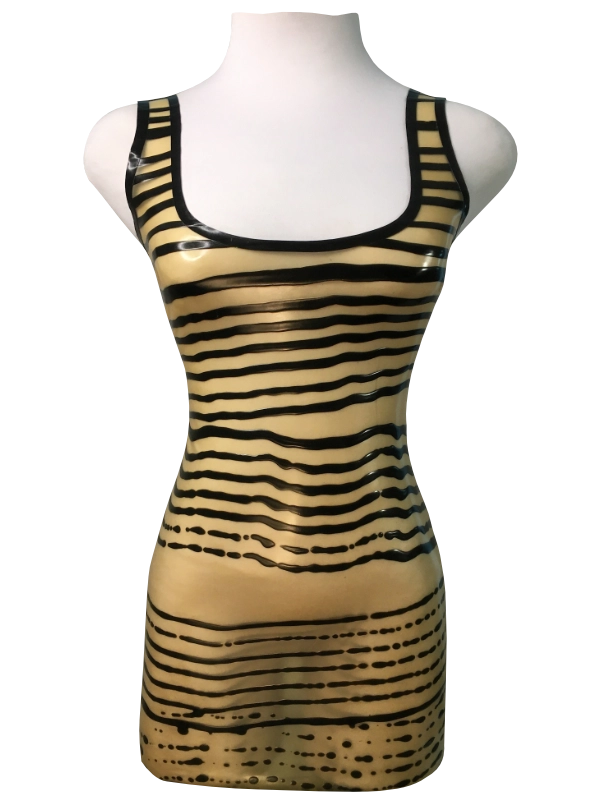 Grooved TRANSLUCENT C Latex Dress, Grooved Translucent // From Stock