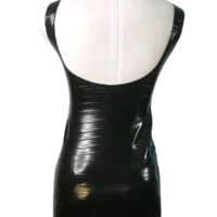 Grooved black B Latex Dress, Grooved Black
