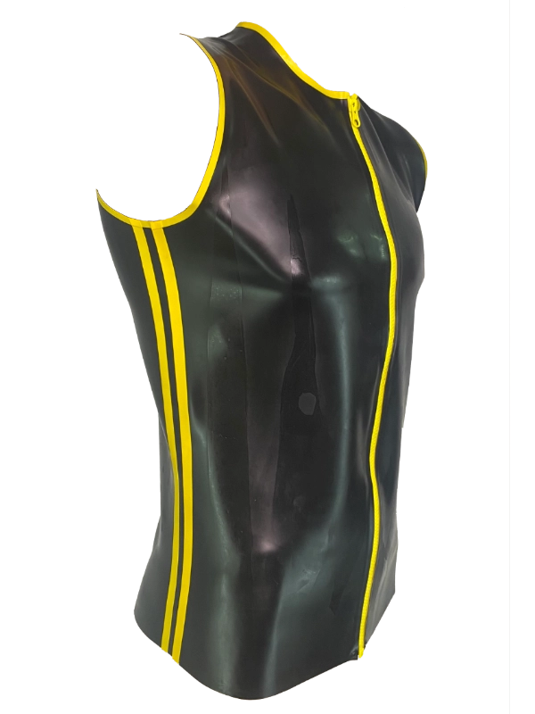 LATEX Men Sleeveless B&Y 2 Latex Men's Sleeveless T-Shirt with 2 Stripes