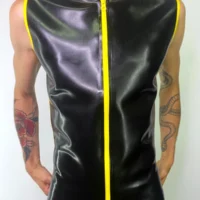LATEX Men Sleeveless B&Y A Latex Men's Sleeveless T-Shirt with 2 Stripes