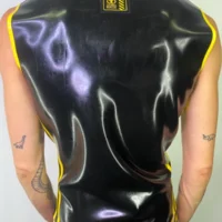 LATEX Men Sleeveless B&Y C Latex Men's Sleeveless T-Shirt with 2 Stripes