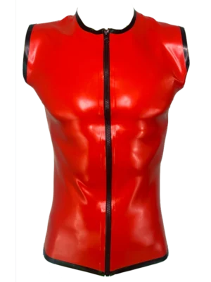 Latex Men's Sleeveless T-Shirt, Red, R.T.S.