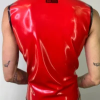 Latex Men's Sleeveless T-Shirt, Red