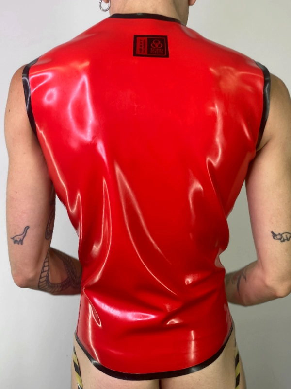 Latex Men's Sleeveless T-Shirt, Red