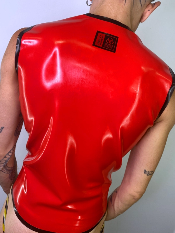 Latex Men's Sleeveless T-Shirt, Red