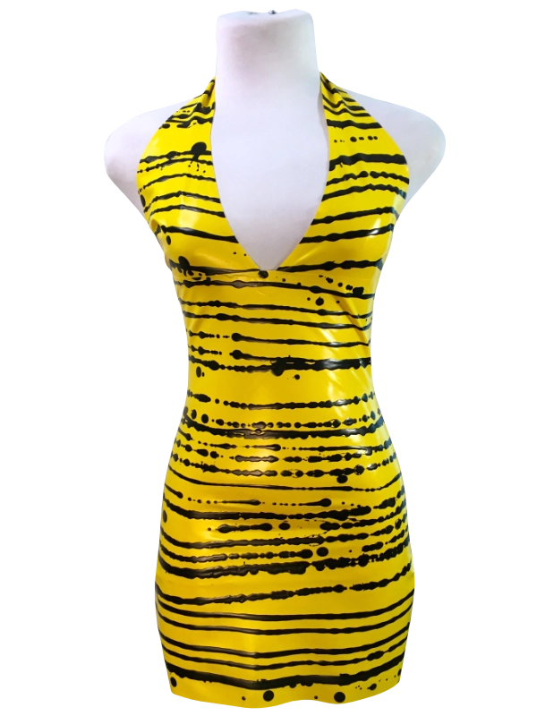 Tropical Y&B Halter A Halter neck latex dress, Tropical Y&B // From Stock