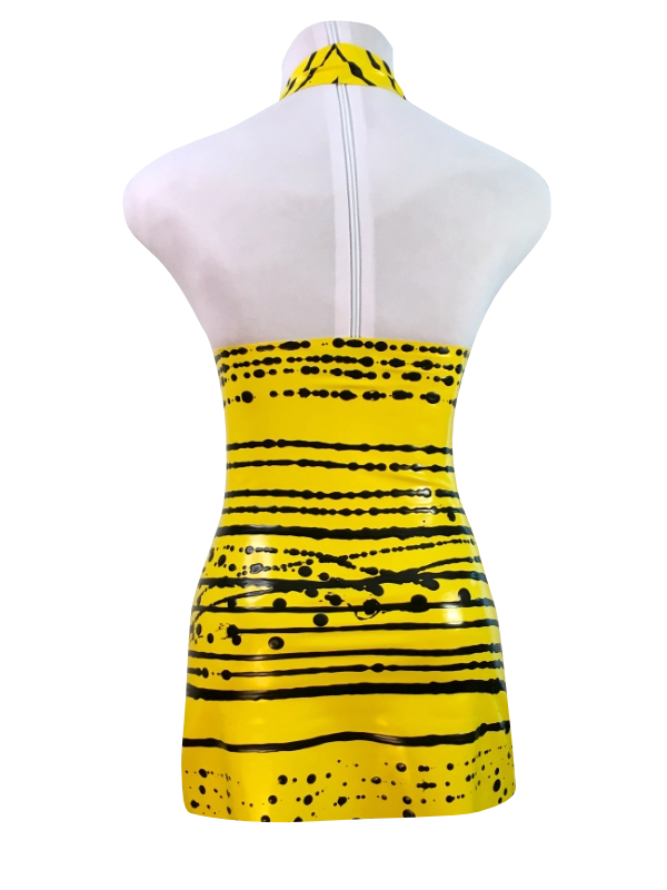 Tropical Y&B Halter B Halter neck latex dress, Tropical Y&B // From Stock