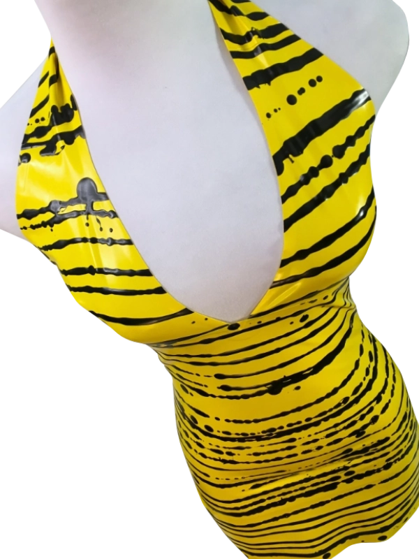 Tropical Y&B Halter C Halter neck latex dress, Tropical Y&B // From Stock