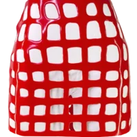 H.R. Latex Draw, Red Mini Skirt // From Stock
