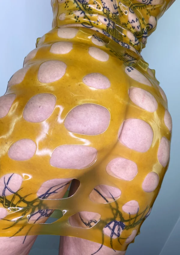 Draw Skirt Transluced E H.R. Latex Draw Natural, Mini Skirt