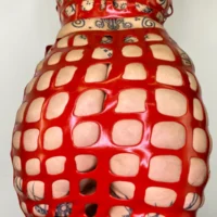 H.R. Latex Draw, Red Mini Skirt // From Stock