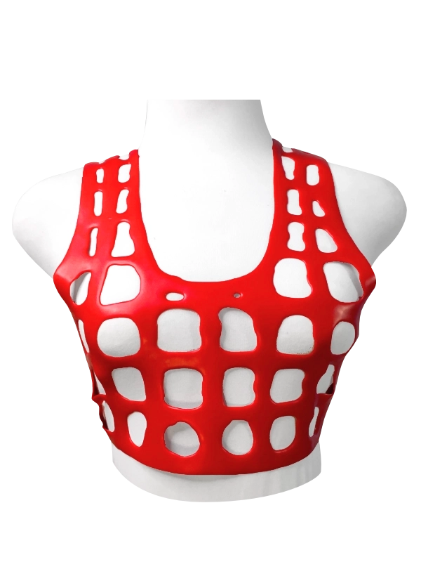 Draw Top Red A H.R. Latex Draw, Red Top // From Stock