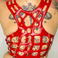 Draw Top Red D H.R. Latex Draw, Red Top // From Stock