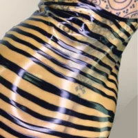 Grooved TRANSLUCENT J Latex Dress, Grooved Translucent // From Stock