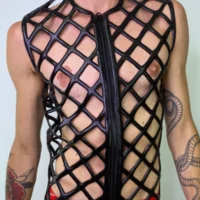 Sleeveless T-Shirt with Zip, Brea Diamond A Sleeveless T-Shirt with Zip, Brea Diamond